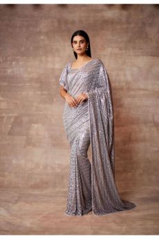 Starlight - Mehr Saree Set- Grey