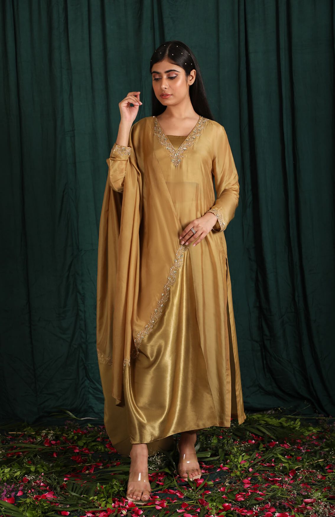 Gold Embroidered Suit Set