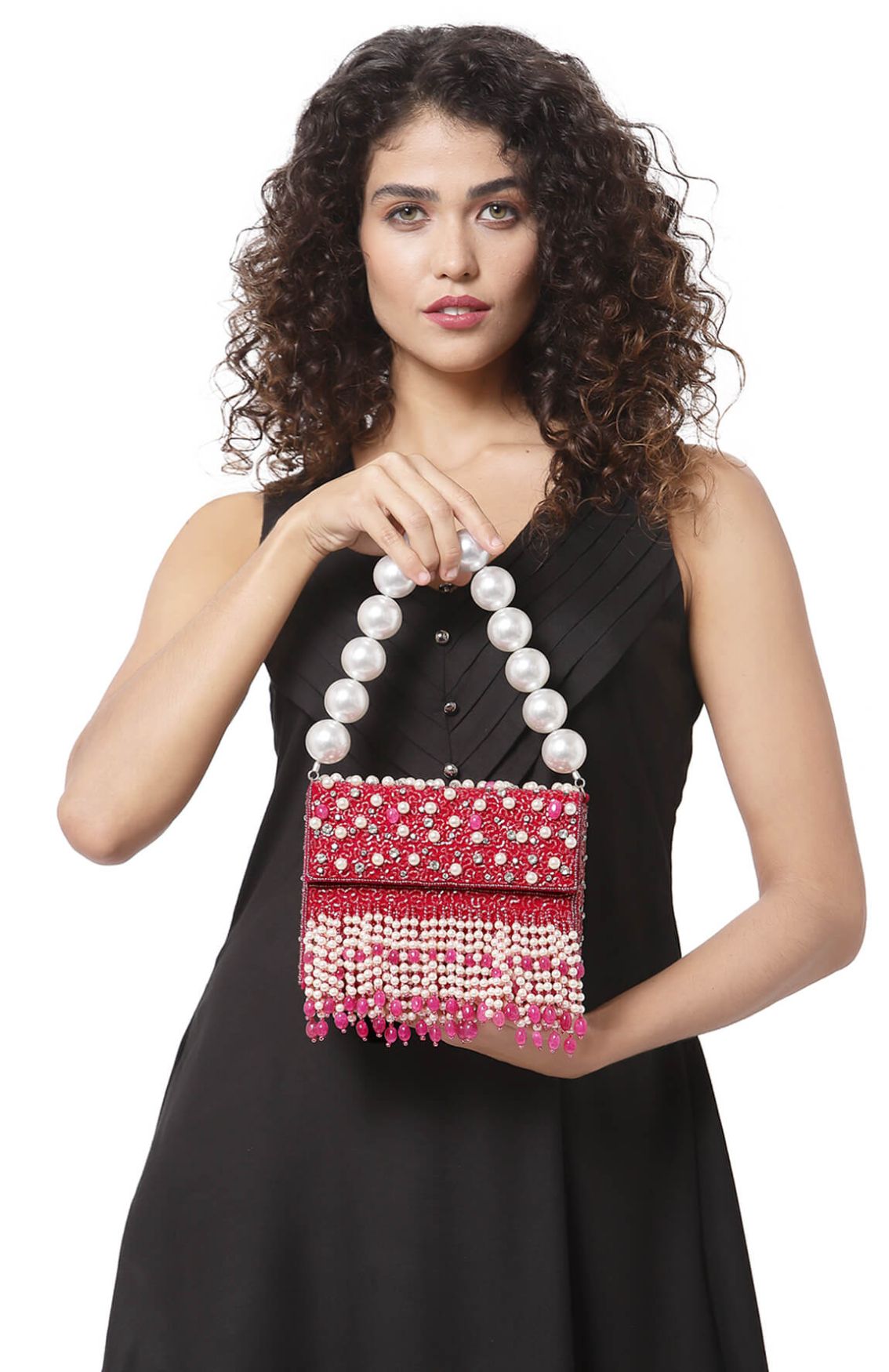 Geo Series Pearl And Crystal Clutch