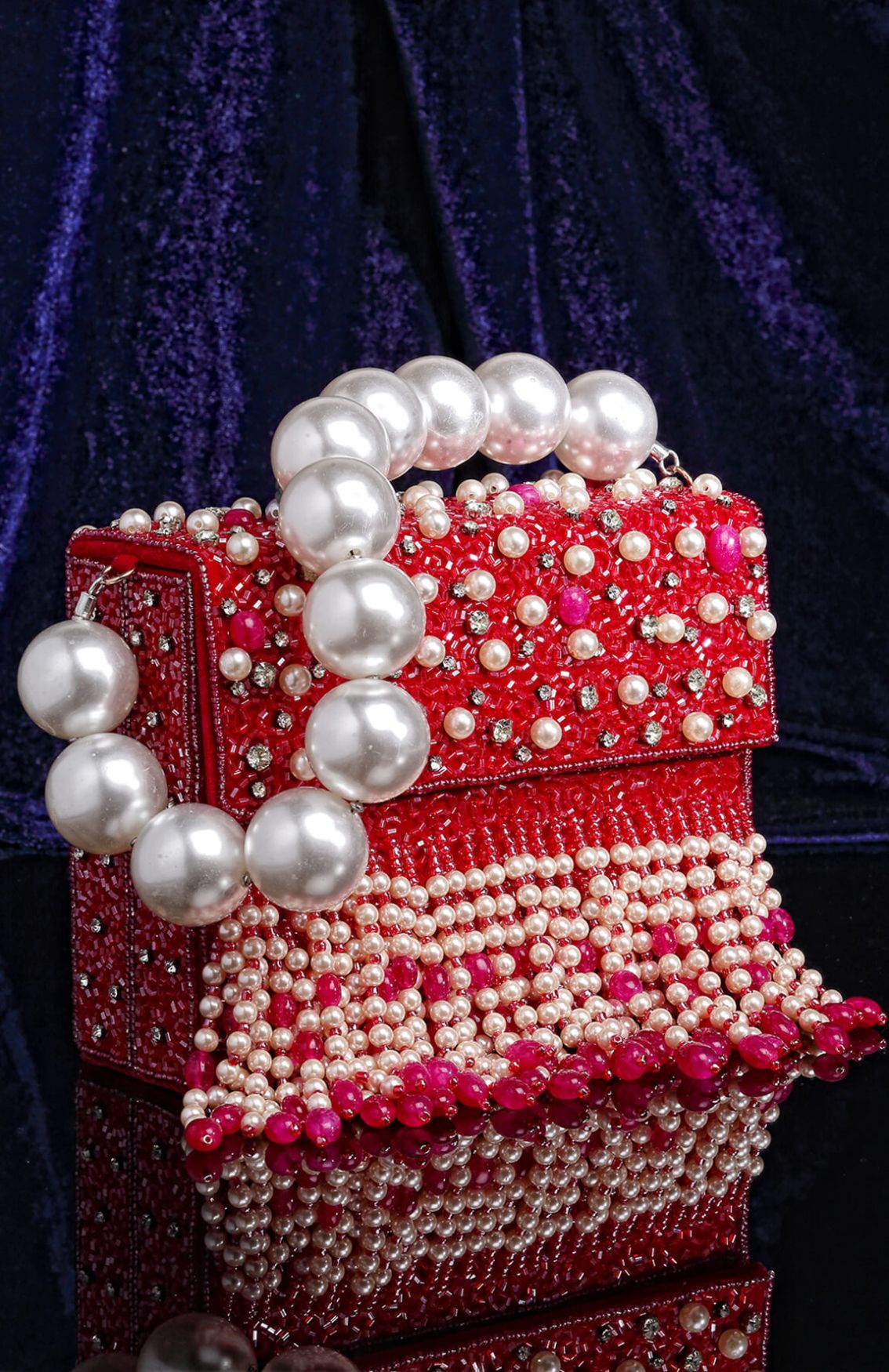 Geo Series Pearl And Crystal Clutch