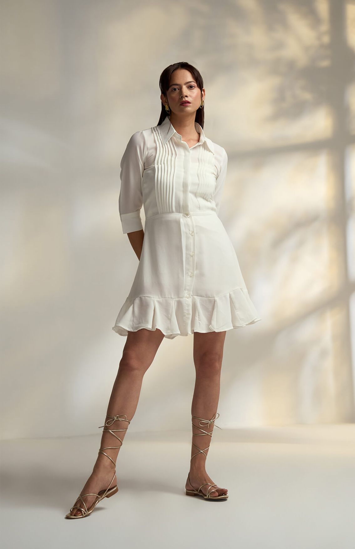 Aubrey White Short Dress