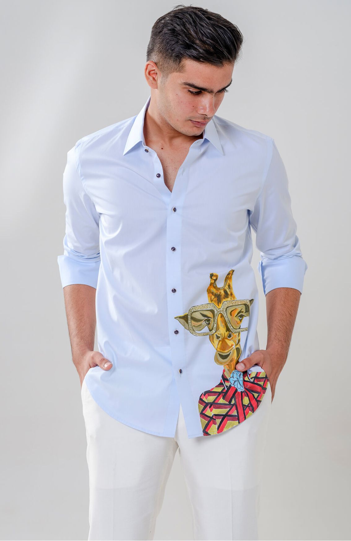 Giraffe Hand Painted Shirt