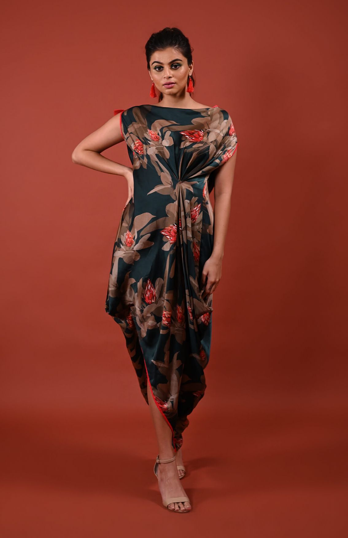 Pine Flower Printed Dress