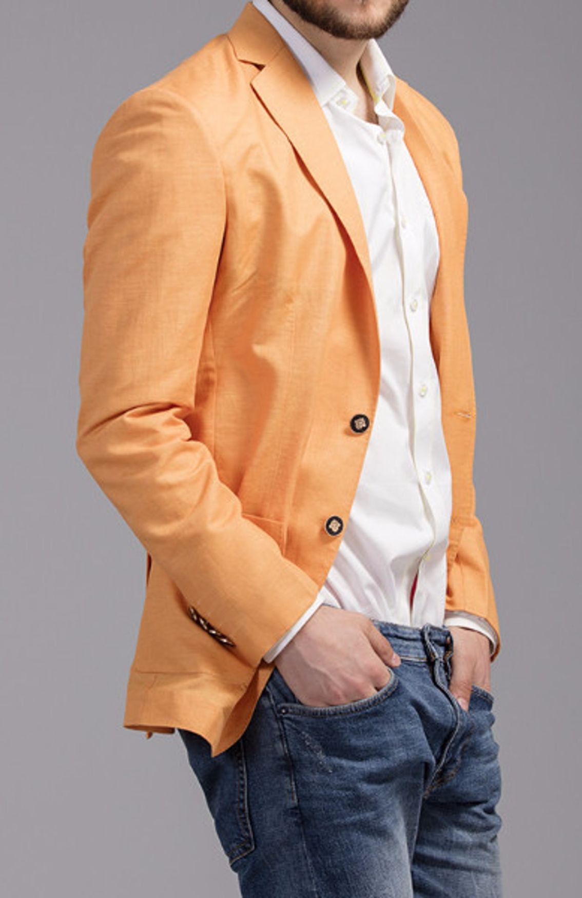 Tangerine Linen Blazer