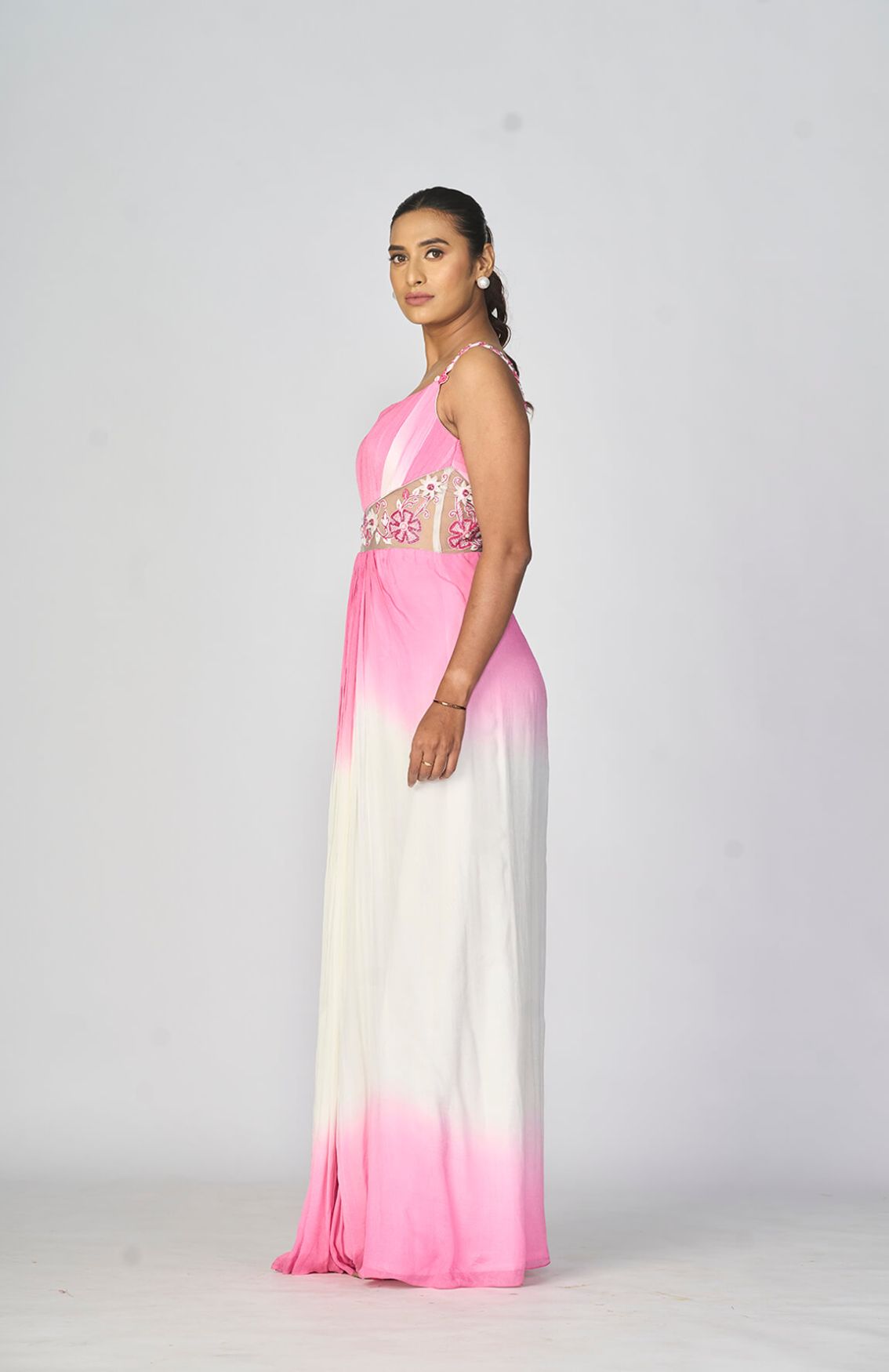 Ombre Pink & White Gown