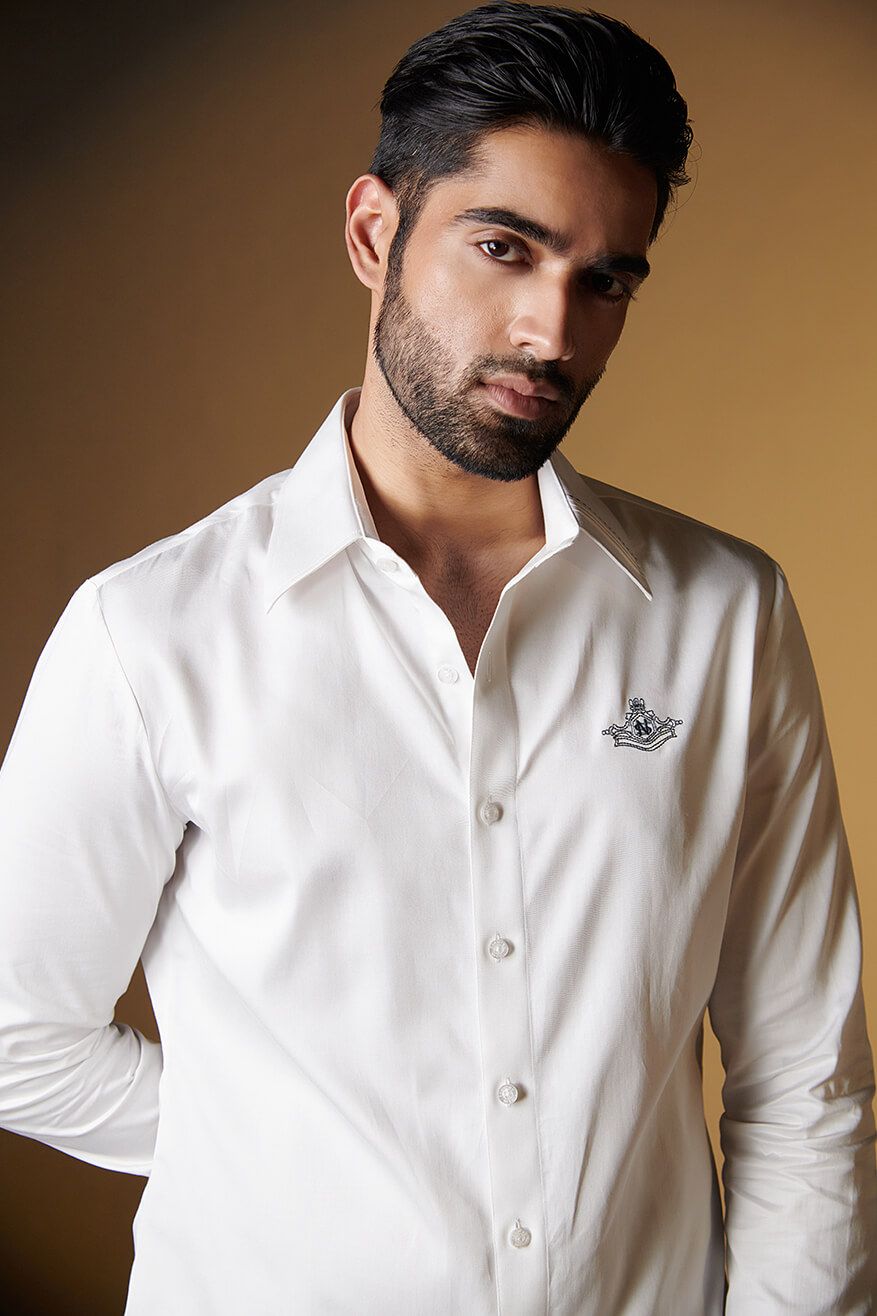 Signature Shirt With Embroidered Crest