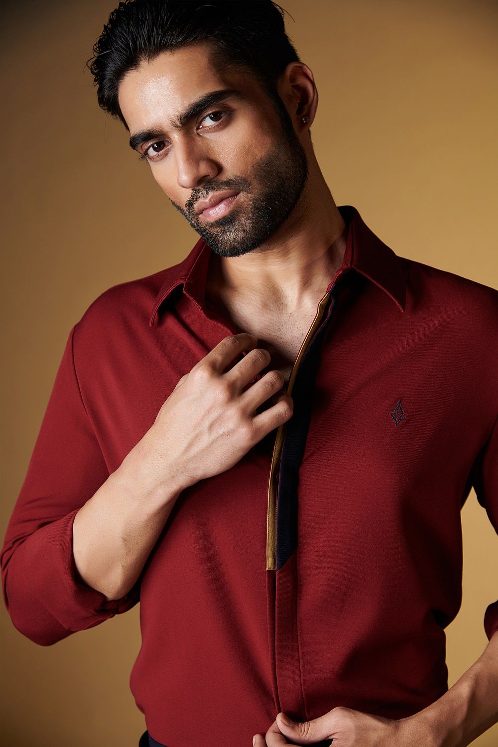 Cherry Shirt With Contrasting Placket