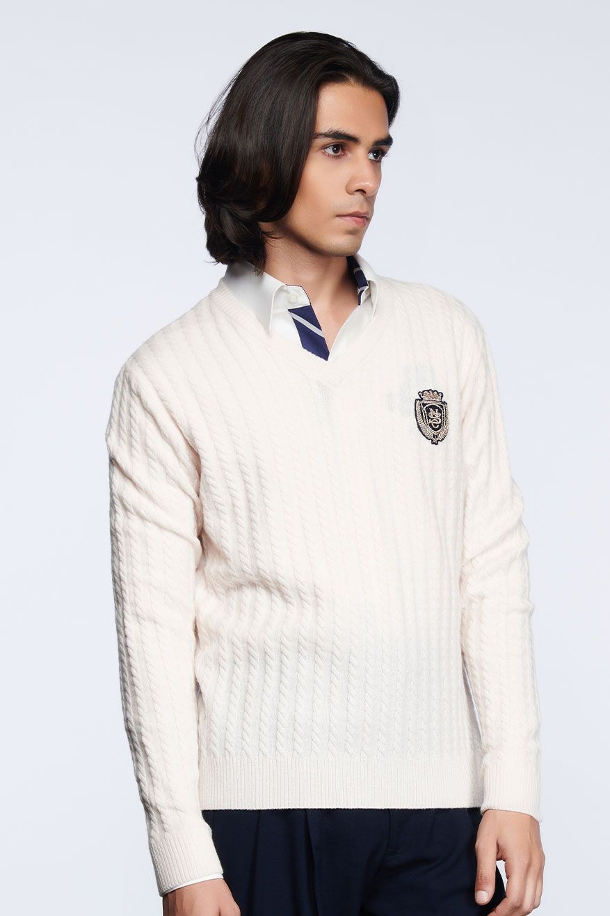 SNCC Light Pink Cable Knit Sweater