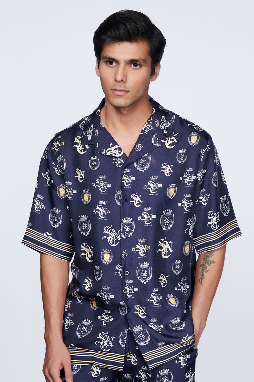 SNCC Navy Twill Silk Shirt