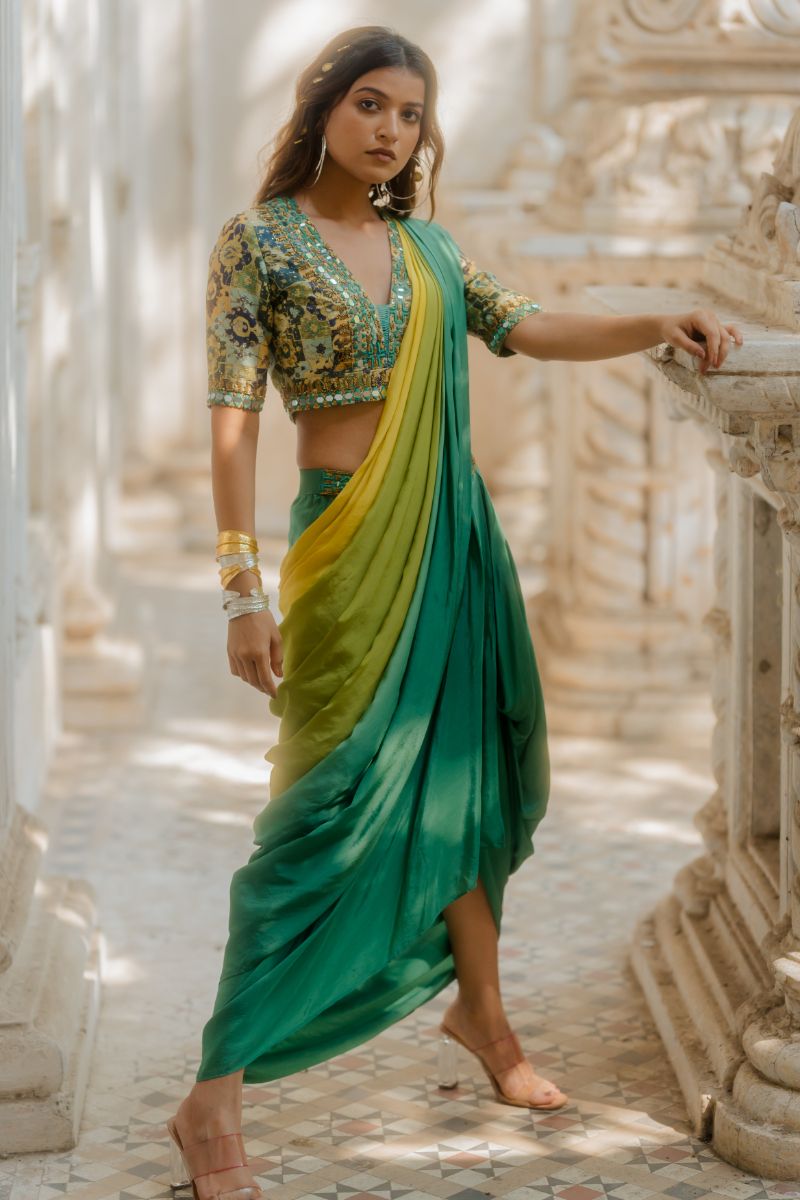 Cowl Skirt Sari 