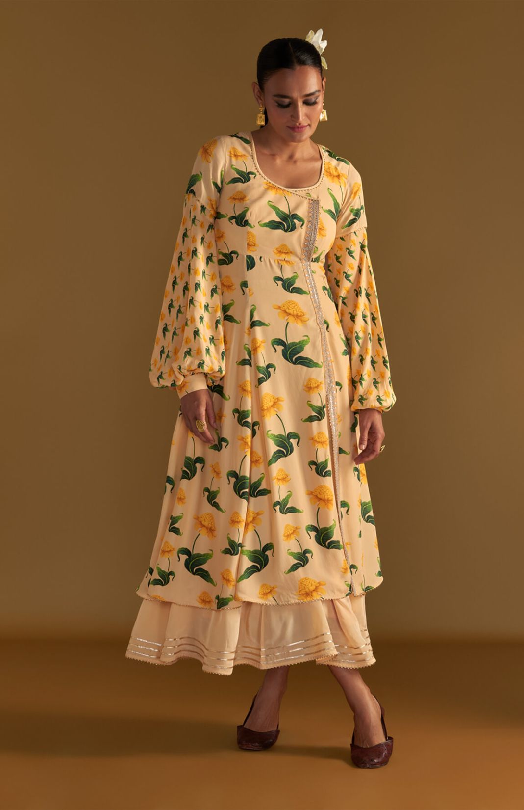 Vanilla Poppy Petal Kurta Dress