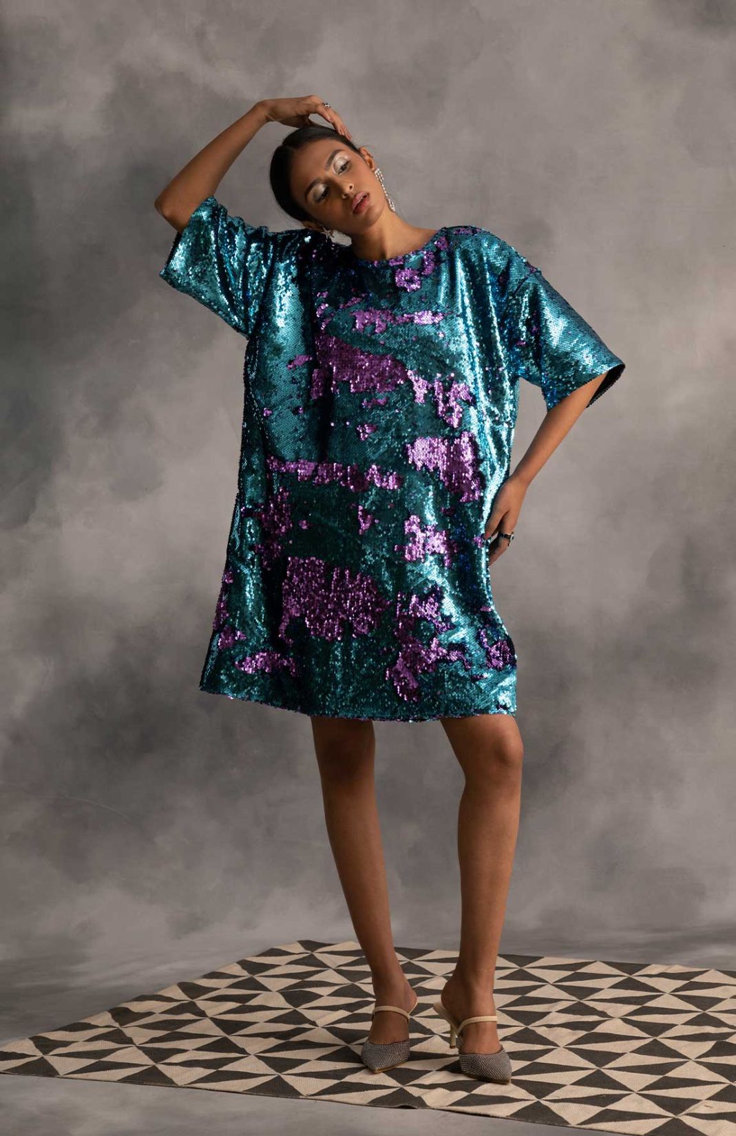Blue & Purple Stardust Sequin Dress