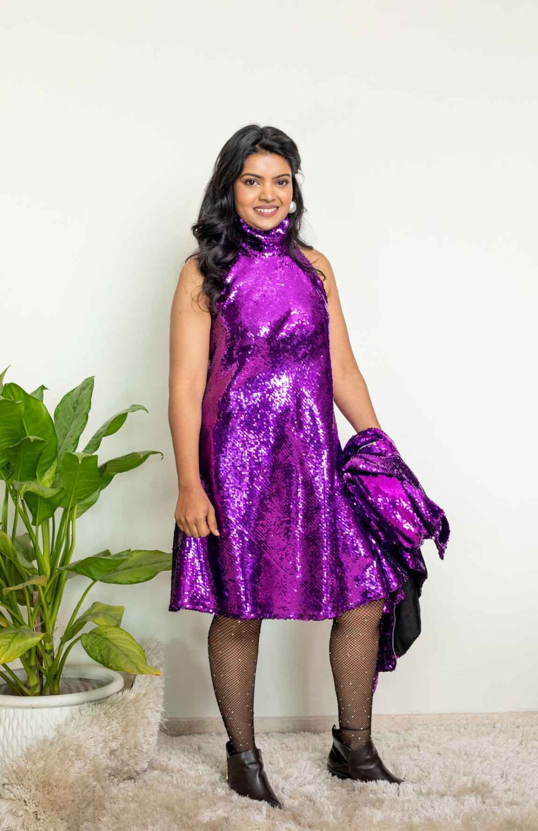 Purple Halter Dress 