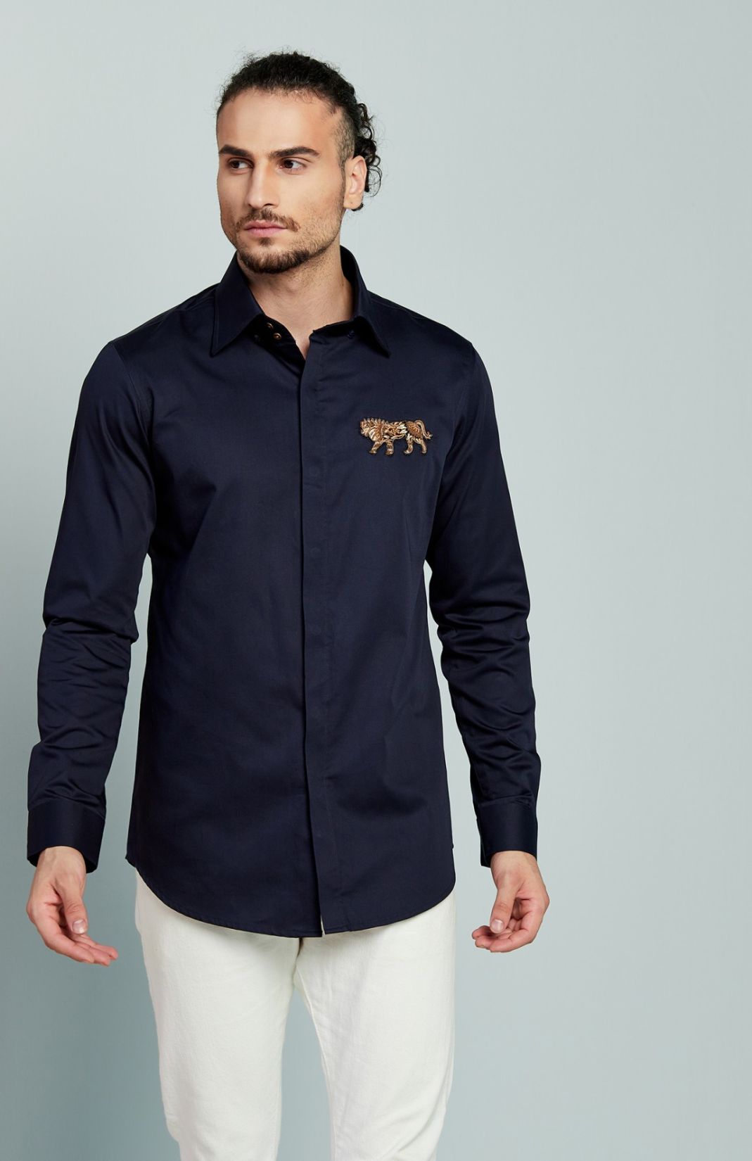 Lion Embroidered Shirt
