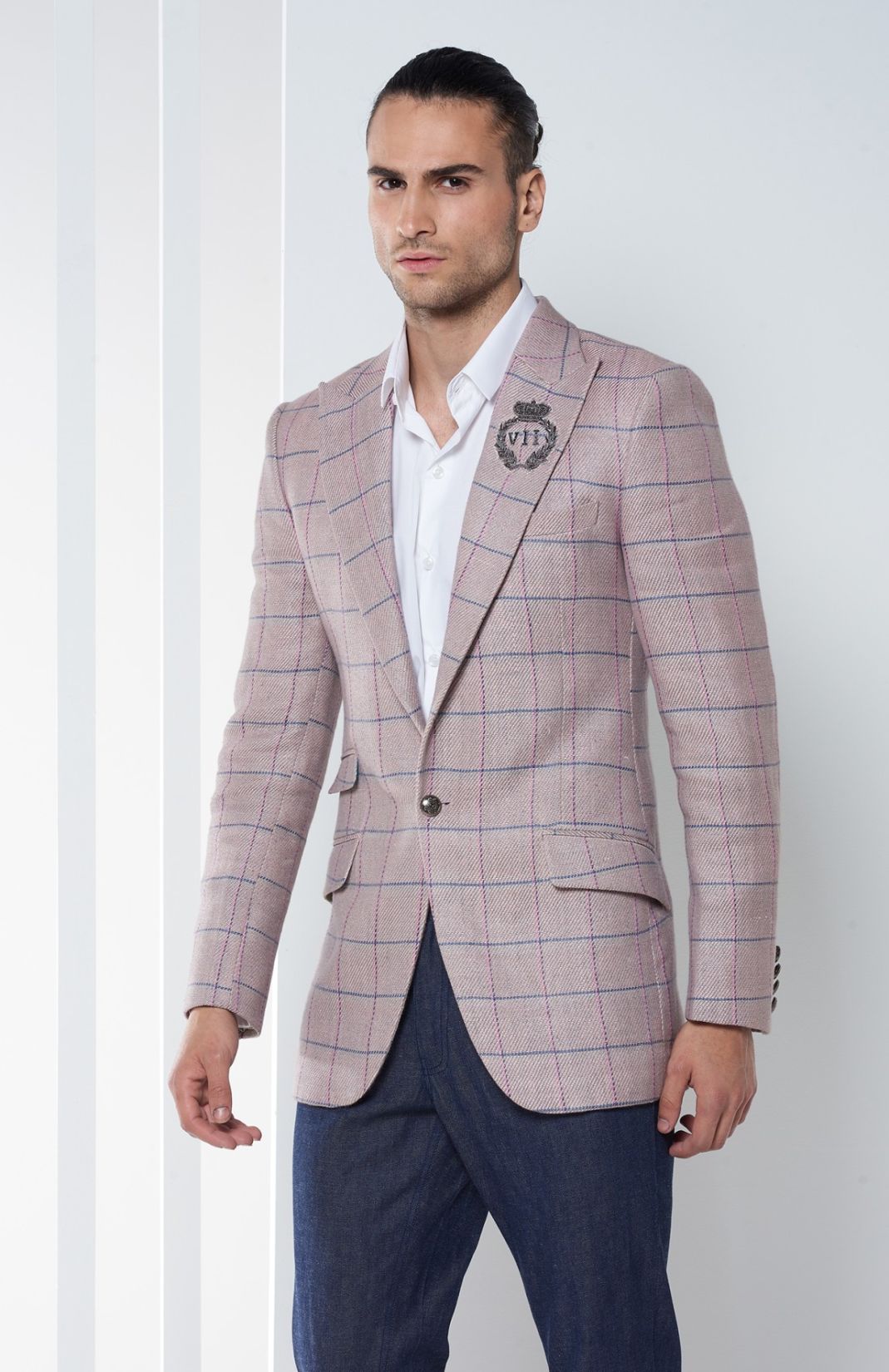 Checkered Silk Jacket