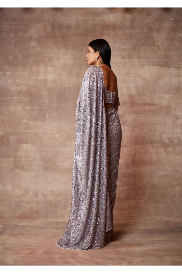 Starlight - Mehr Saree Set- Grey