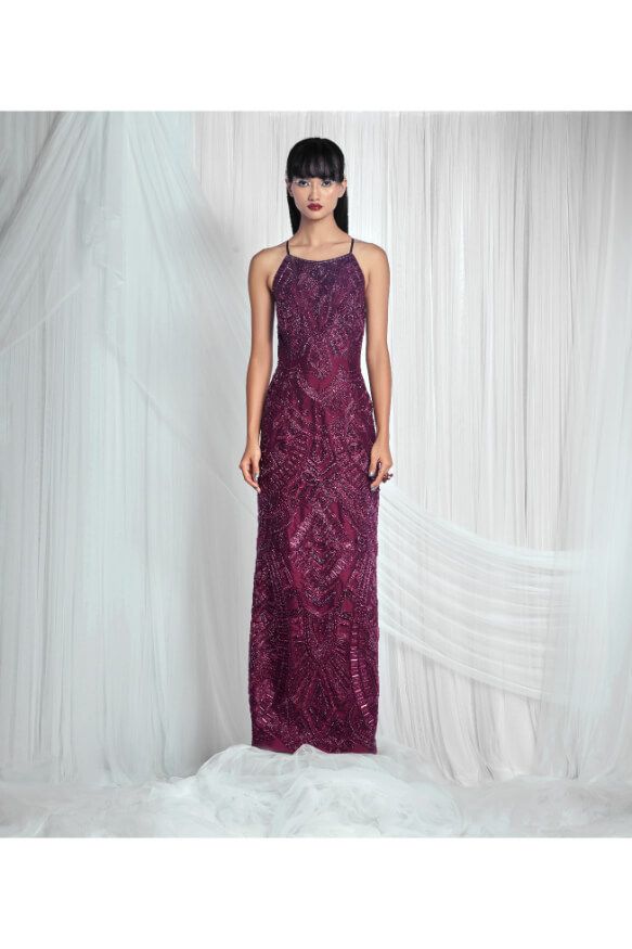 BeJewelled Burgundy Gown